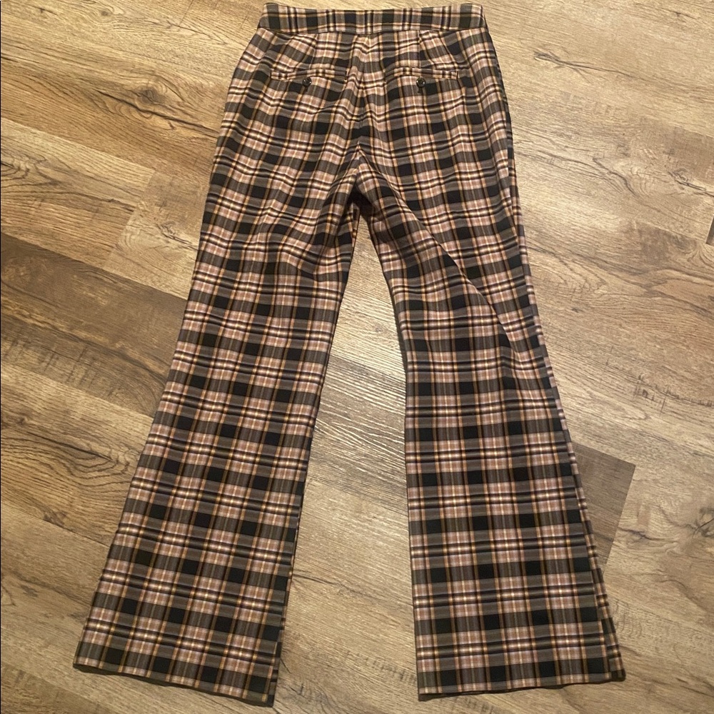 Maeve by Anthropologie Plaid Flare Pants Womens 4 - Picture 6 of 6